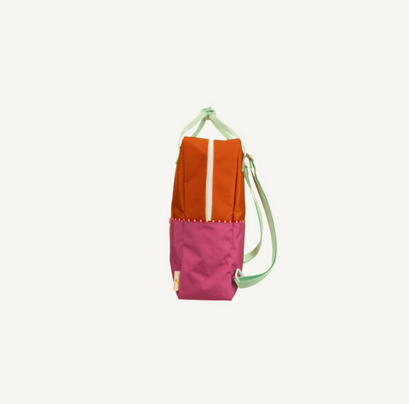 Sticky Lemon backpack large | better  together | colourblocking | gravel orange +  rosette pink