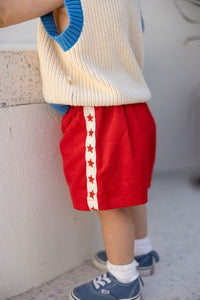 Sunday Siblings Play Time Cord Shorts Red