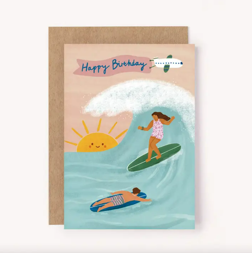 Lauren Sisson Surfing Happy Birthday Greeting Card