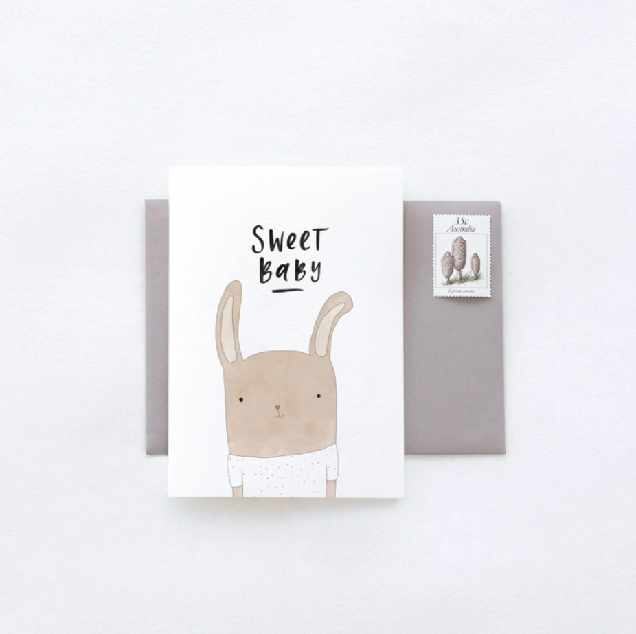 In The Daylight Sweet Baby Rabbit Greeting Card