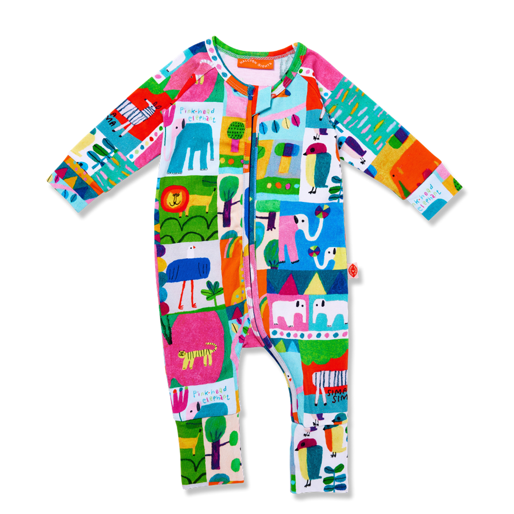 Halcyon Nights Safari Park Long Sleeve Romper