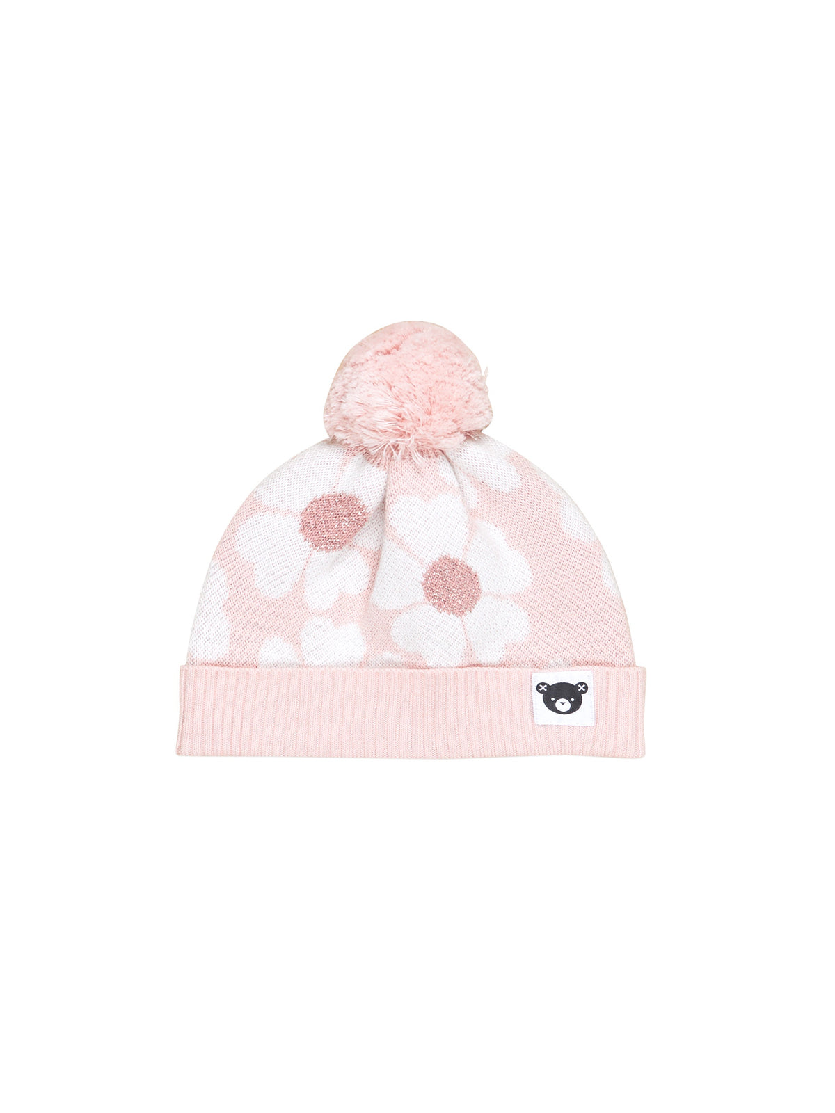 Huxbaby Blossom Knit Beanie Pink Pearl