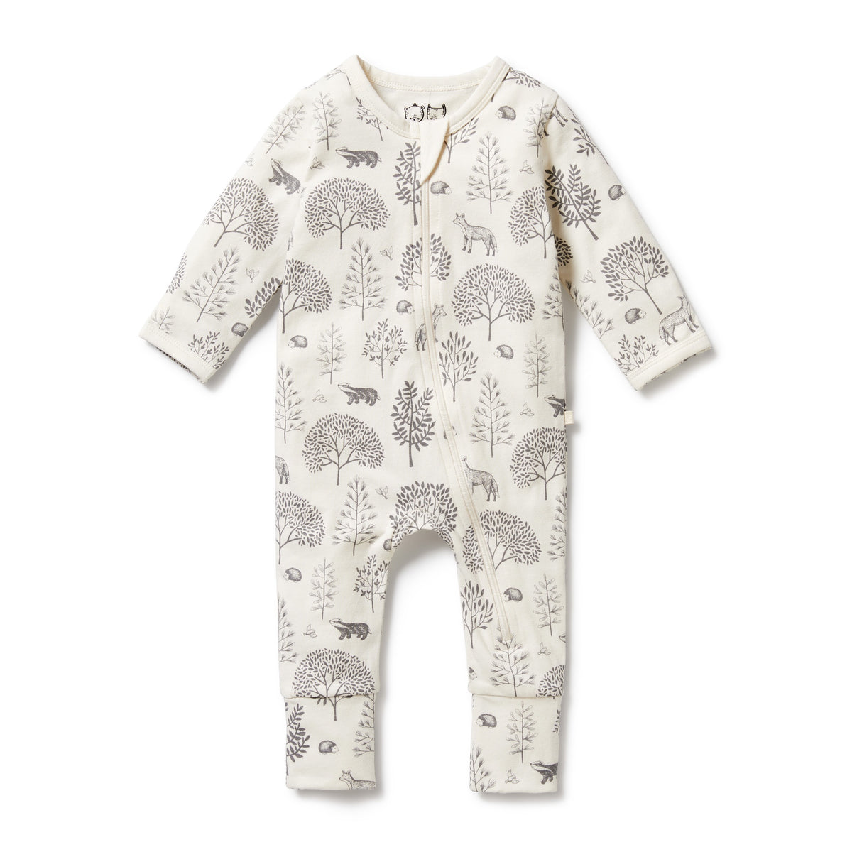 Wilson and Frenchy Woodland Organic Zipsuit with Feet - Woodland
