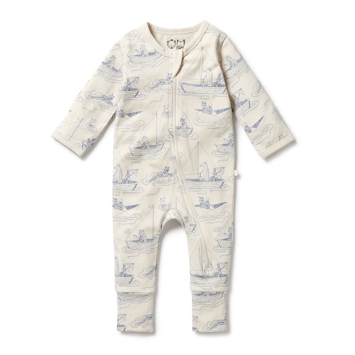 Wilson and Frenchy Sail Away Organic Zipsuit with Feet