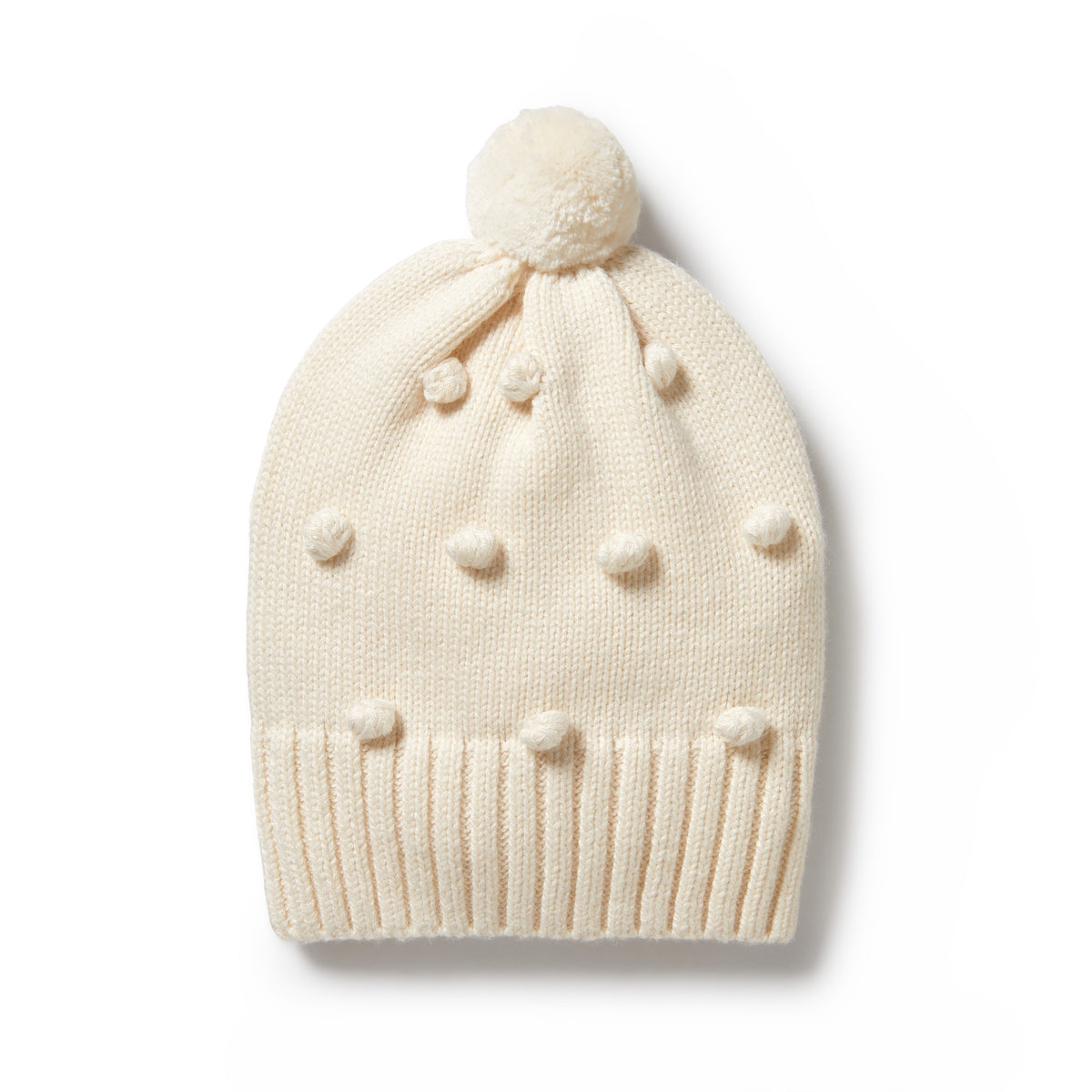 Wilson and Frenchy Ecru Knitted Bauble Hat - Ecru